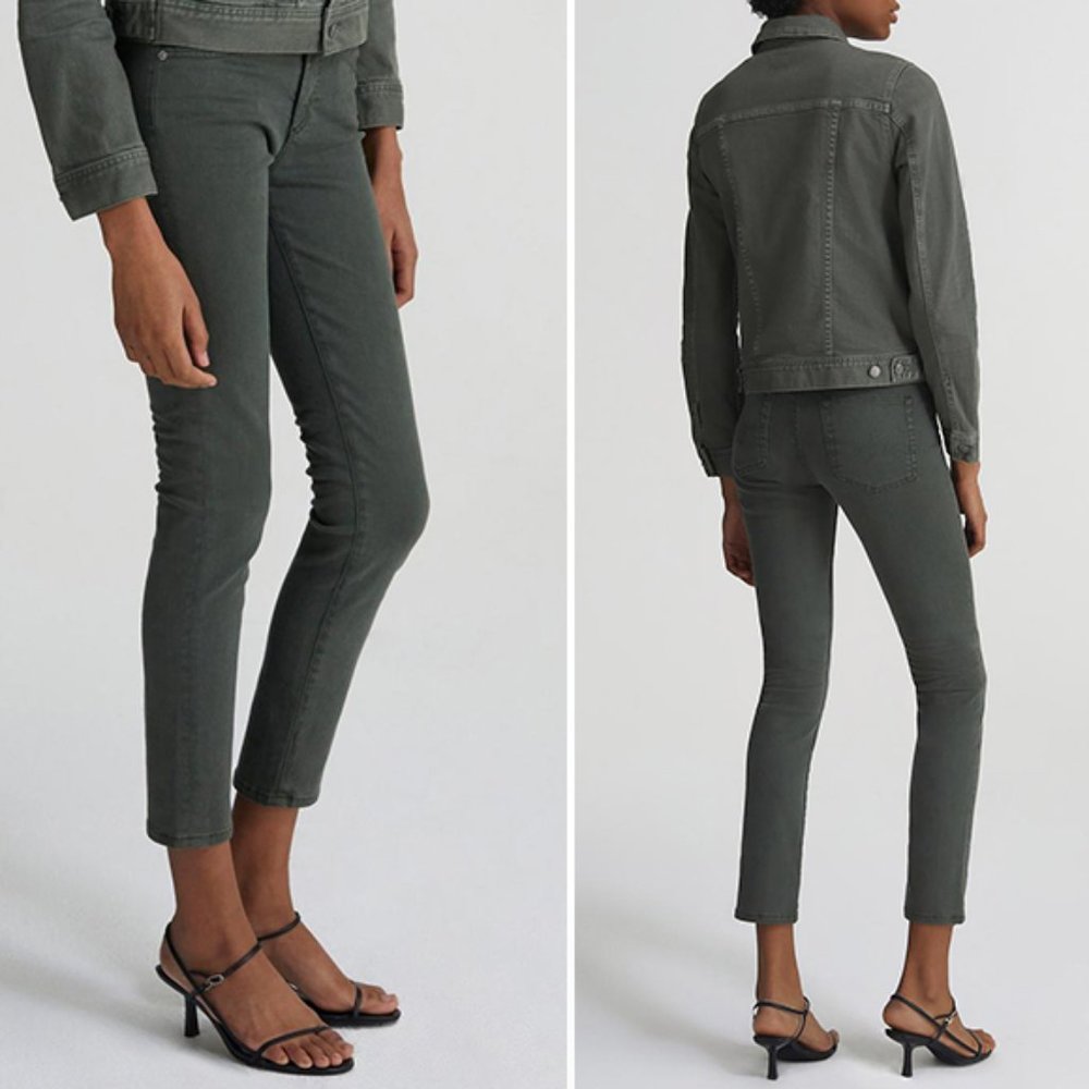 AG The Prima Ankle Cigarette Moss Green Jeans 25